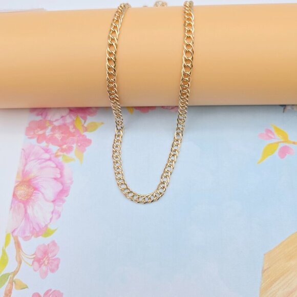 "Slim Rose Gold Curb Chain Necklace for Men & Women, 23.6 Inch Length, XPNL0088 - Picture 4 of 12